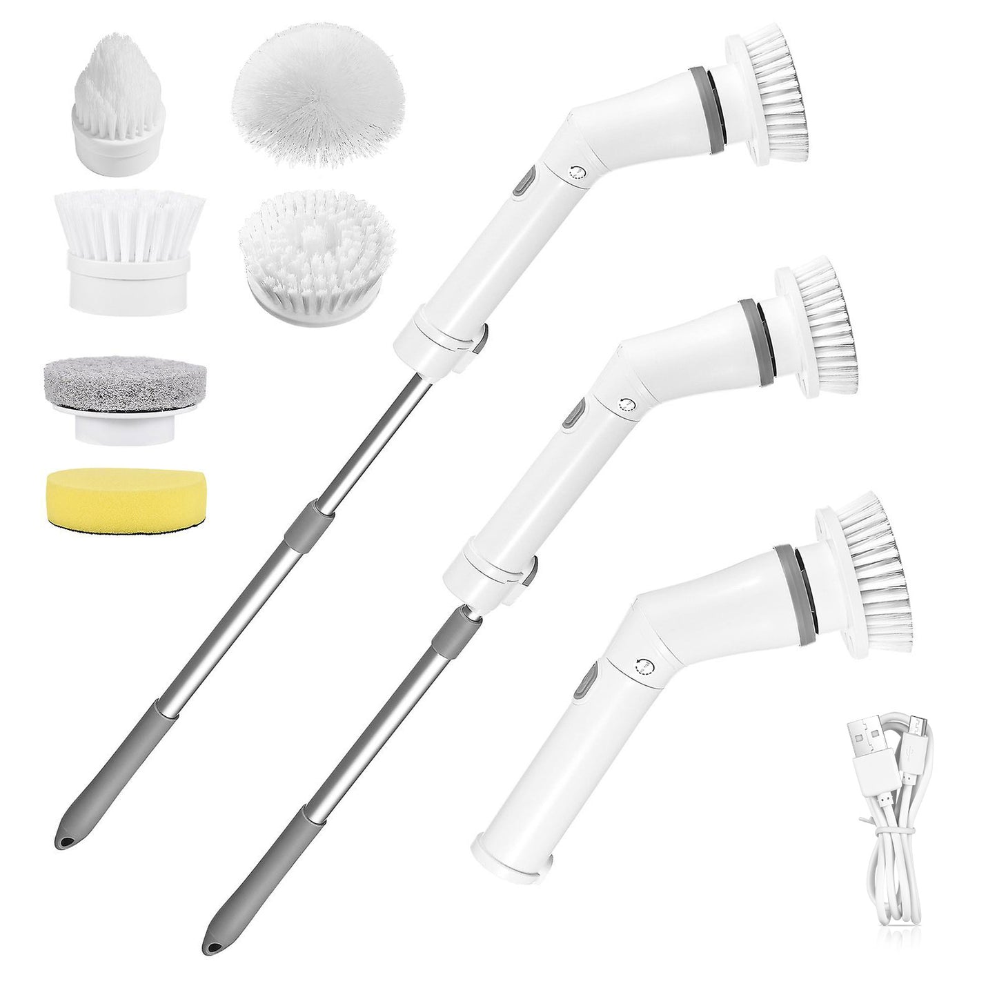 Electric Spin Scrubber – Cordless Bathroom Cleaning Brush with Extendable Handle & 6 Heads