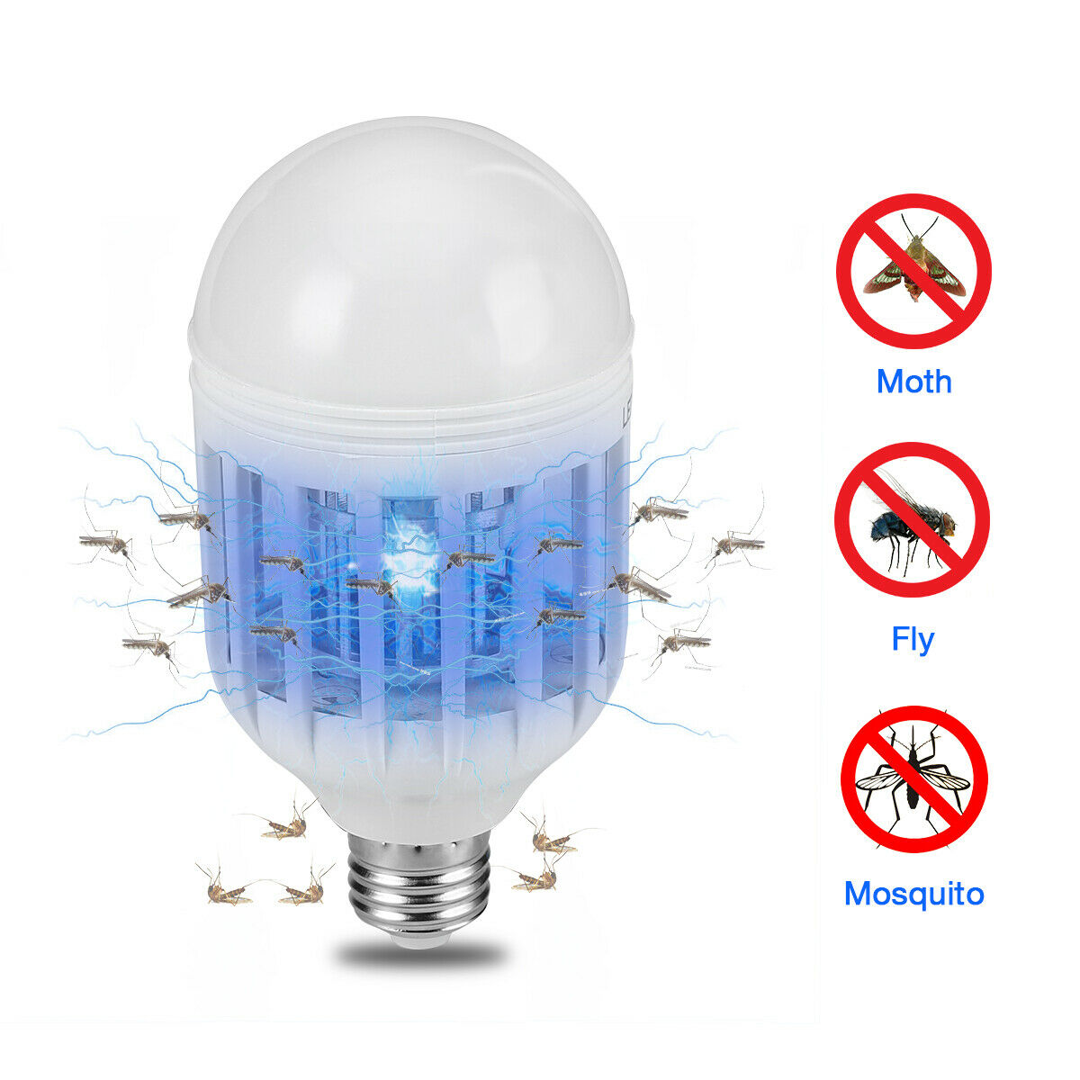 2-in-1 Mosquito Killer Light Bulb – Silent Indoor Bug Zapper