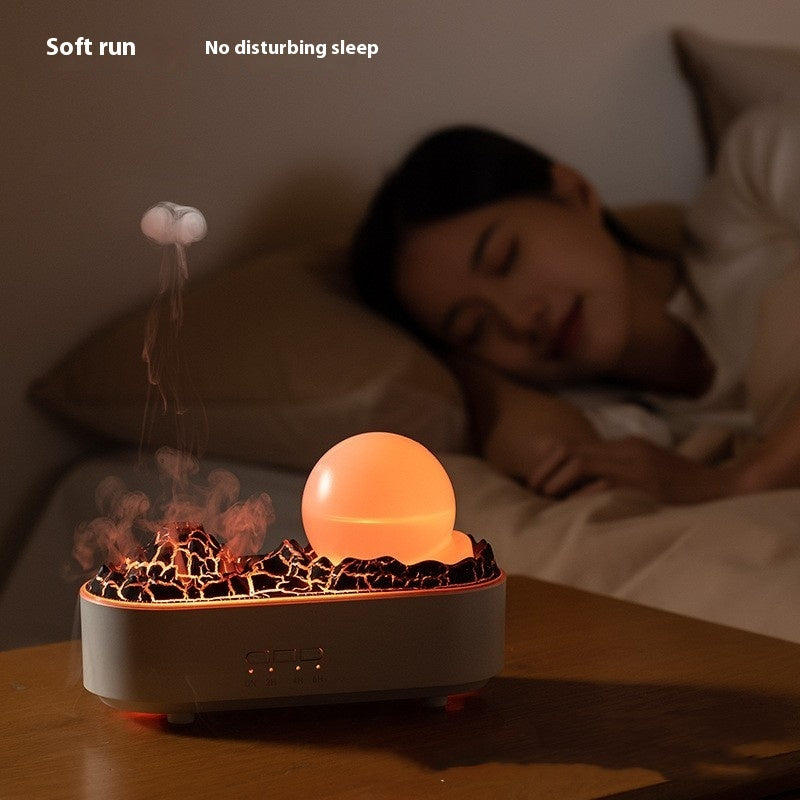 Volcano Flame Humidifier – Ultrasonic Mist Diffuser with Ambient LED Light