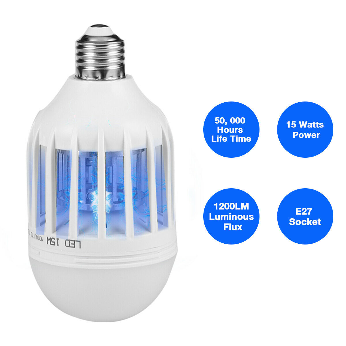2-in-1 Mosquito Killer Light Bulb – Silent Indoor Bug Zapper