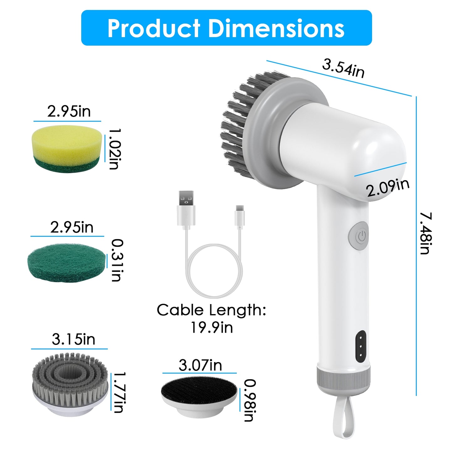 Electric Spin Scrubber – Cordless Power Cleaner for Tiles, Bathroom & Kitchen