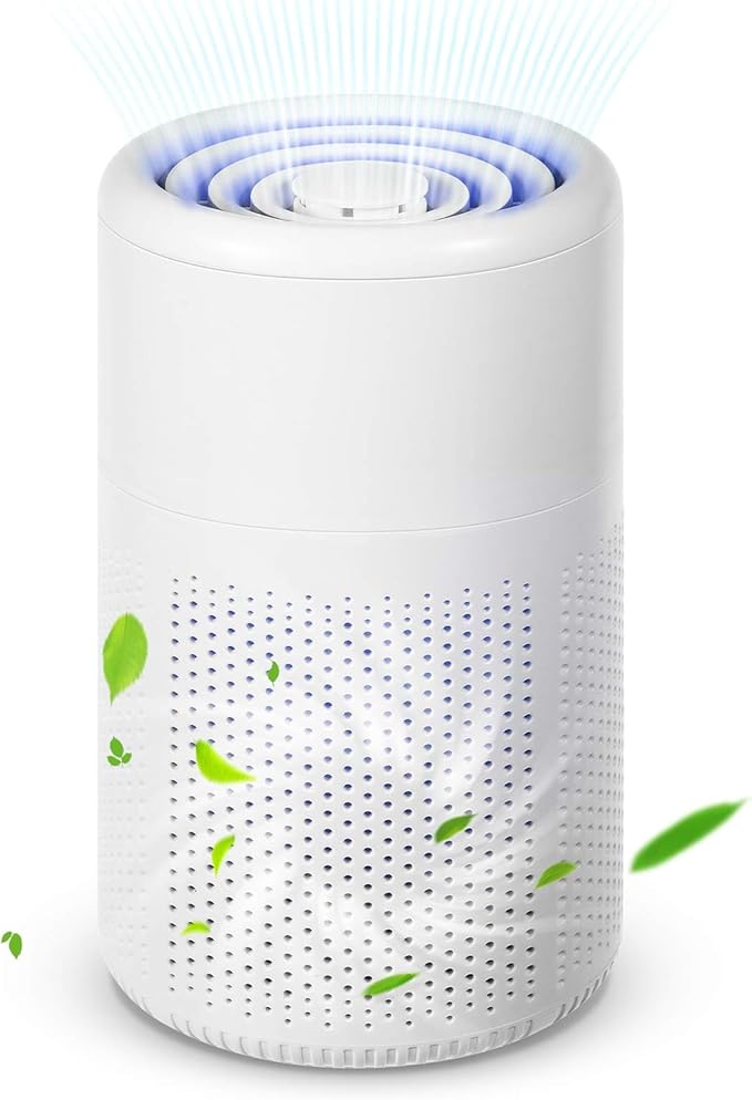 3-Stage HEPA Air Purifier for Home – Quiet Desktop Air Cleaner with Carbon Filter