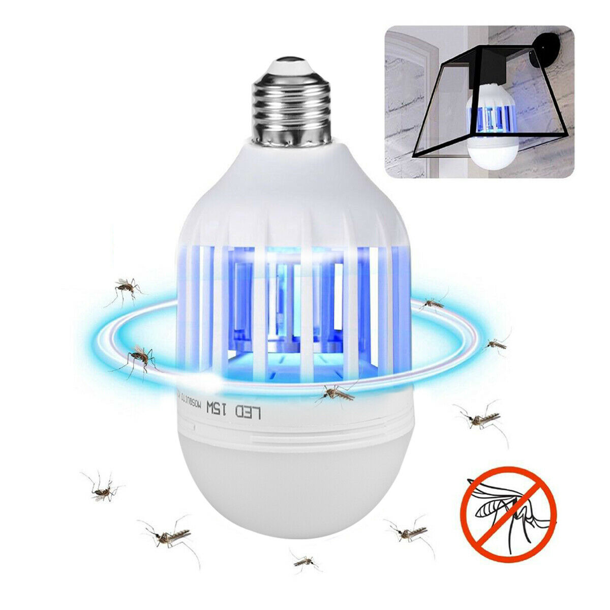 2-in-1 Mosquito Killer Light Bulb – Silent Indoor Bug Zapper