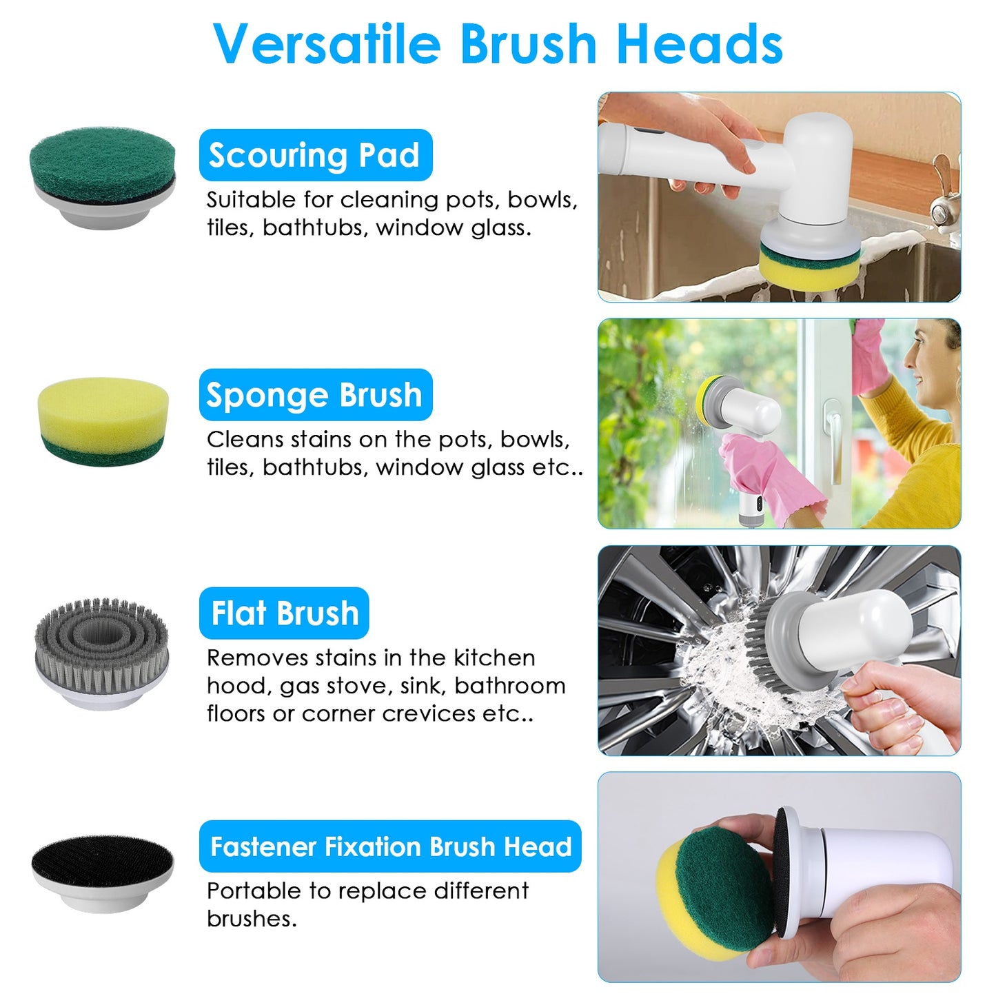 Electric Spin Scrubber – Cordless Power Cleaner for Tiles, Bathroom & Kitchen