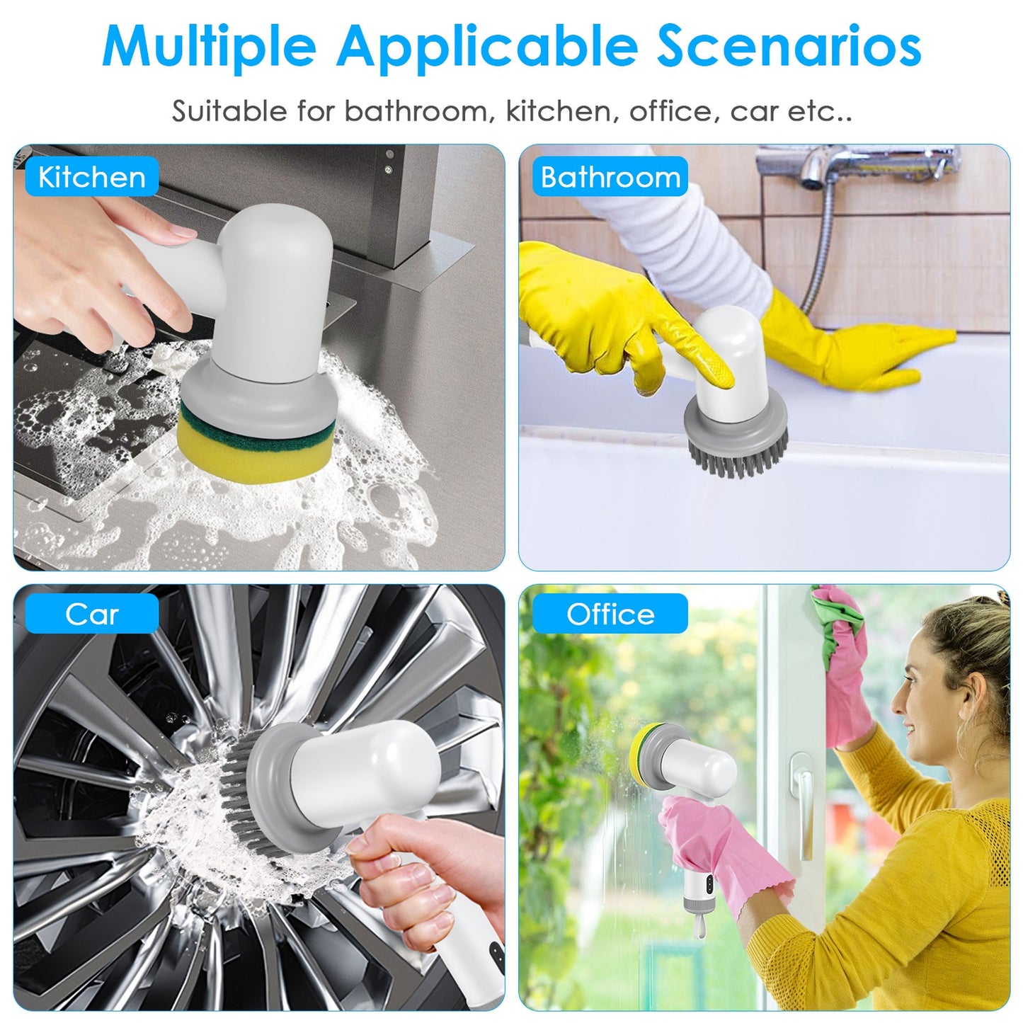 Electric Spin Scrubber – Cordless Power Cleaner for Tiles, Bathroom & Kitchen