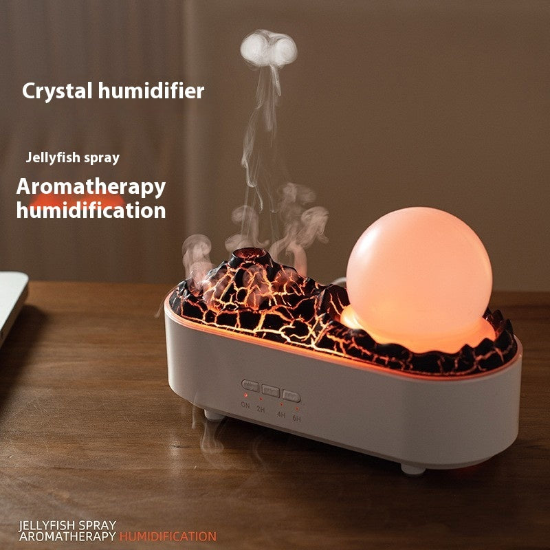 Volcano Flame Humidifier – Ultrasonic Mist Diffuser with Ambient LED Light