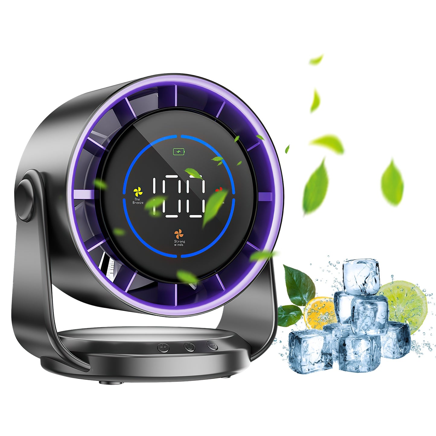 Portable Rechargeable Desk Fan with 100 Speed Levels – Wall Mount & Desktop Cooling Fan
