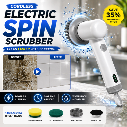 Electric Spin Scrubber – Cordless Power Cleaner for Tiles, Bathroom & Kitchen